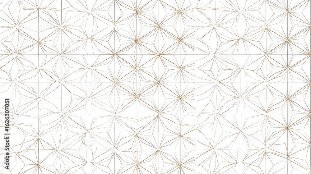 Abstract geometric pattern, light beige lines on white background
