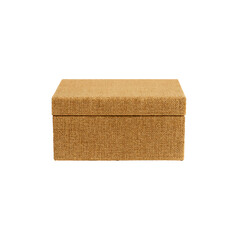 Wall Mural - Rectangular Jute Jewelry Box PNG – Rustic Craft Storage Image on Transparent Background