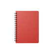 © yendisupiandi - Minimalist presentation of a coral colored spiral notebook on transparent isolated showcase