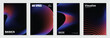 © TWINS DESIGN STUDIO - Abstract line wave gradient poster background vector set. Minimalist cover template with vibrant perspective line wave in motion. Ideal design for social media, cover, banner, flyer, music, ads.