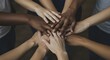 © mushtaq - Unity of Friends: Hands Stacked Together with Beautiful Henna and Rings. A symbol of teamwork, friendship, and cultural celebration.