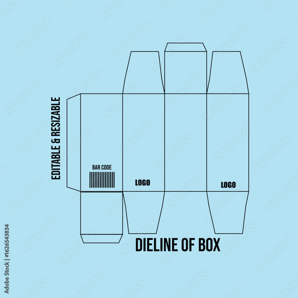 Box template with barcode and logos packaging design Stock Vector ...