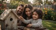 © Muhammad - Family building a birdhouse together in the backyard