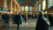 © PACHARA - A busy train station with people walking around