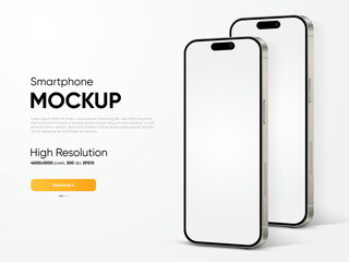 Poster - realistic smartphone mockup. mobile phone vector with isolated on white background. device front vie