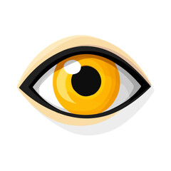 Gorgon Eye, flat style 2D vector image, isolated on a white background