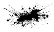 © Vintage Studio - Black paint splatter and ink splash isolated on transparent background, vector illustration. Abstract grunge blot, dripped stain texture, artistic brush design, monochrome liquid art