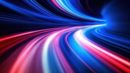 Wall Mural - abstract light trails in blue and red with smooth flowing patterns and dynamic energy in dark backgr