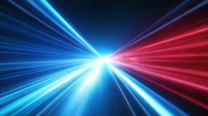 Wall Mural - dynamic light rays in red and blue colors creating a vibrant background for abstract designs and vis
