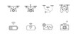 © MOHIBULLA - Set of modern line art drones and drone related icons in minimalist outlines