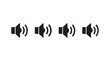 © Alex - Four identical speaker volume icons in a row silhouette