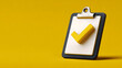 © Ahad - Checklist clipboard with yellow check mark for task management and approval