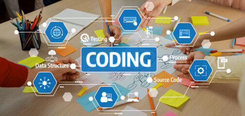 a vibrant collaborative coding session showcasing diverse team engagement in software development wi