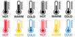 © maxalamin09 - Thermometer Temperature Icon Set – Cold, Warm, and Hot Weather Symbols