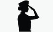 © SilhouetteForge - Female soldier salute silhouette, military woman, uniform silhouette, silhouette of a soldier woman salute