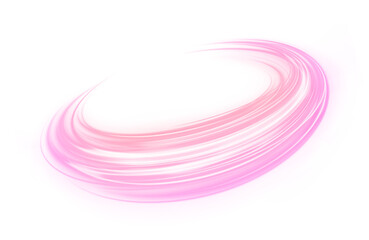 Wall Mural - Glowing neon swirl with transparent spiral curves and magical light. Modern energy ring with twirling particles, shadows, and a vivid fantasy vibe.