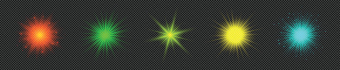 Wall Mural - set of light effects of lens flares
