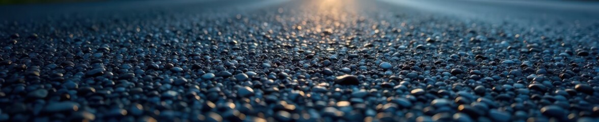 Wall Mural - Dark asphalt road texture with coarse gravel background , gravel, vintage