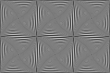 Wall Mural - abstract seamless geometric op art lines pattern. 3d illusion. striped black and white texture.