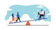 © fantastic - Work-Life Balance Concept – Family and Work on a Seesaw