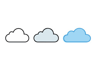 Wall Mural - Clean and modern vector  cloud illustration vector graphic sky weather forecast design element set icon