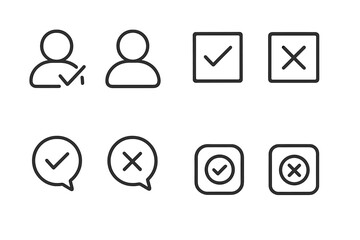 Wall Mural - interface elements icon set. user interface line icons for web and app design