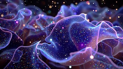 Wall Mural - futuristic glowing organism life form. perfect for themes related to biology, technology, marine lif