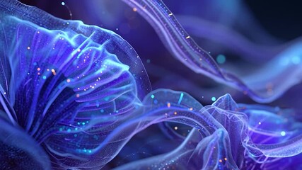 Wall Mural - futuristic glowing organism life form. perfect for themes related to biology, technology, marine lif