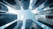 © Stocker Man - Skyscrapers reaching towards the sky in a modern city business district with a unique perspective