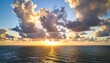 © Anas - Golden Hour at Sea Breathtaking Sunset Over Ocean  Dramatic Clouds.