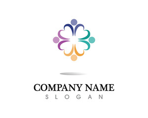  people care success health life logo template icons