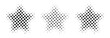 © north100 - Halftone star design elements set - isolated vector patterns on transparent background. Vintage dot texture for cosmic overlays, luxury prints, and celestial designs. Minimalist EPS/PNG.