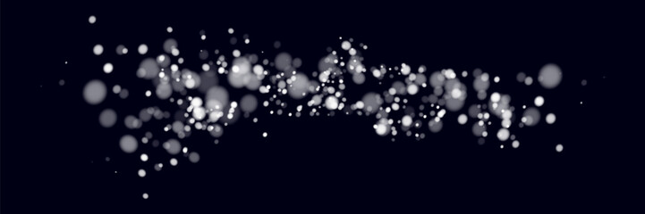 Wall Mural - Vector falling snow effect isolated on transparent background with blurred bokeh.