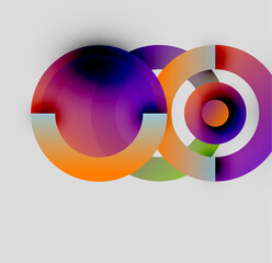 Wall Mural - abstract colorful circles overlap, creating vibrant gradients. design features smooth transitions, m