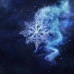 Wall Mural - Detailed Snowflake Illustration with Conceptual Art Style