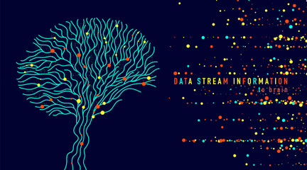 Abstract digital brain connections. Scientific digital computer code. Graphic concept for your design