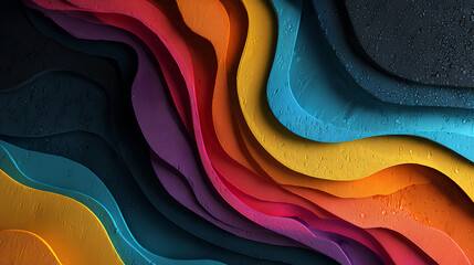 Wall Mural - abstract colorful shape, dark background design, 3d render stock illustration