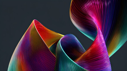 Wall Mural - abstract colorful shape, dark background design, 3d render stock illustration