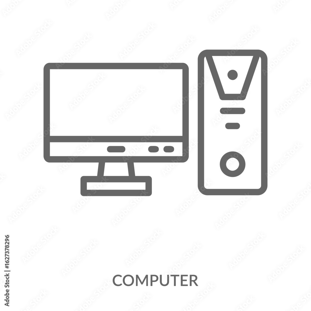 Computer Icon Line Style. Design Vector Illustration