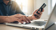 © ShalihStudio - Man Working Digital Business Laptop Smartphone Online Technology Communication