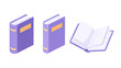© malakbio - Discover knowledge with these classic purple books, one open to reveal wisdom and learning potential