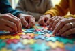 © Yaroslava - hands collaborating puzzle pieces unity teamwork connection strategy planning together community mindfulness, collaboration, effort, creativity, solution, cooperation