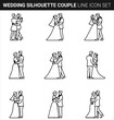 © Mahamodul Hassen - Quality full Wedding Silhouette Bundle Couple line icon set