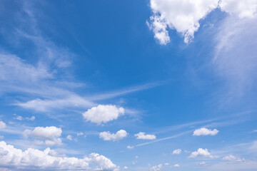 Wall Mural - clear blue sky background,clouds with background, blue sky background with tiny clouds. white fluffy