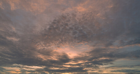 Wall Mural - amazing sea sunset time lapse panoramic beautiful, clear blue sky background, clouds with background