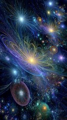 Wall Mural - Abstract Colorful Galaxy Digital Art