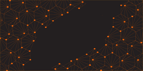 Wall Mural - modern abstract network science connection technology gold line premium dot and graphic design. many