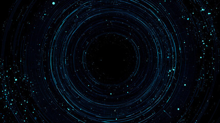 Canvas Print - abstract technology circle circuit background. big data and ai concept. thin lines with light dots o
