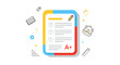 © MyOwnSheep - Vector Illustration of Excellent Grade Test Paper with School Supplies