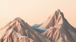 © Hassan - A minimalist rendering of two mountains with a blue river between them under a pastel sky backdrop